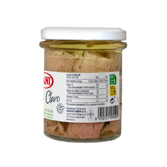 Yellowfin tuna in olive oil - glass jar