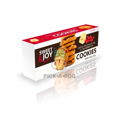 Cookies with white chocolate 15% and cranberries 5%