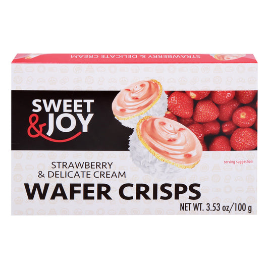Strawberry & delicate cream wafer crisps