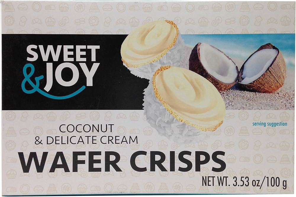 Coconut & delicate cream wafer crisps