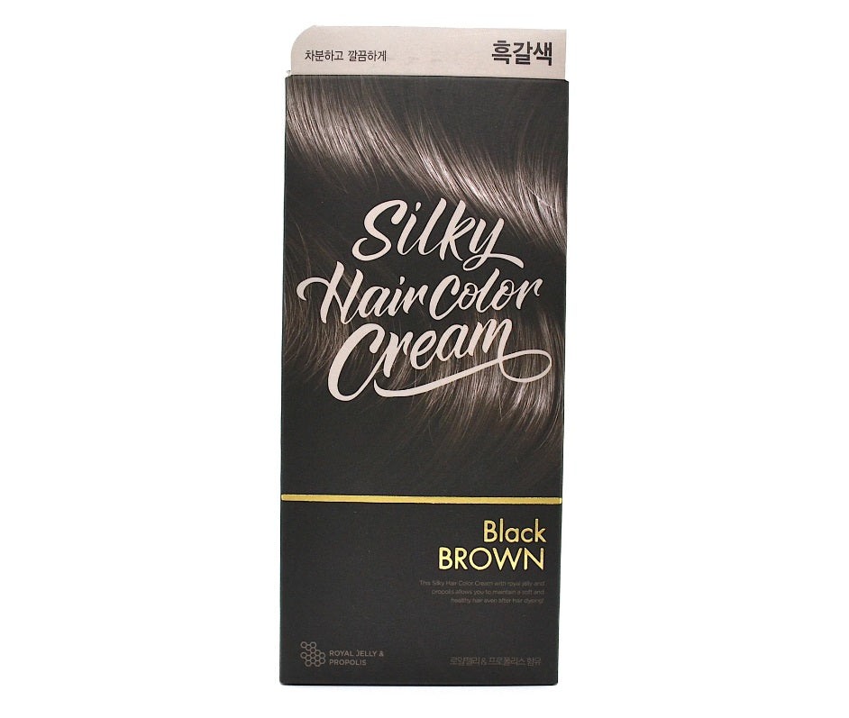 SILKY HAIR COLOR CREAM BLACK BROWN
