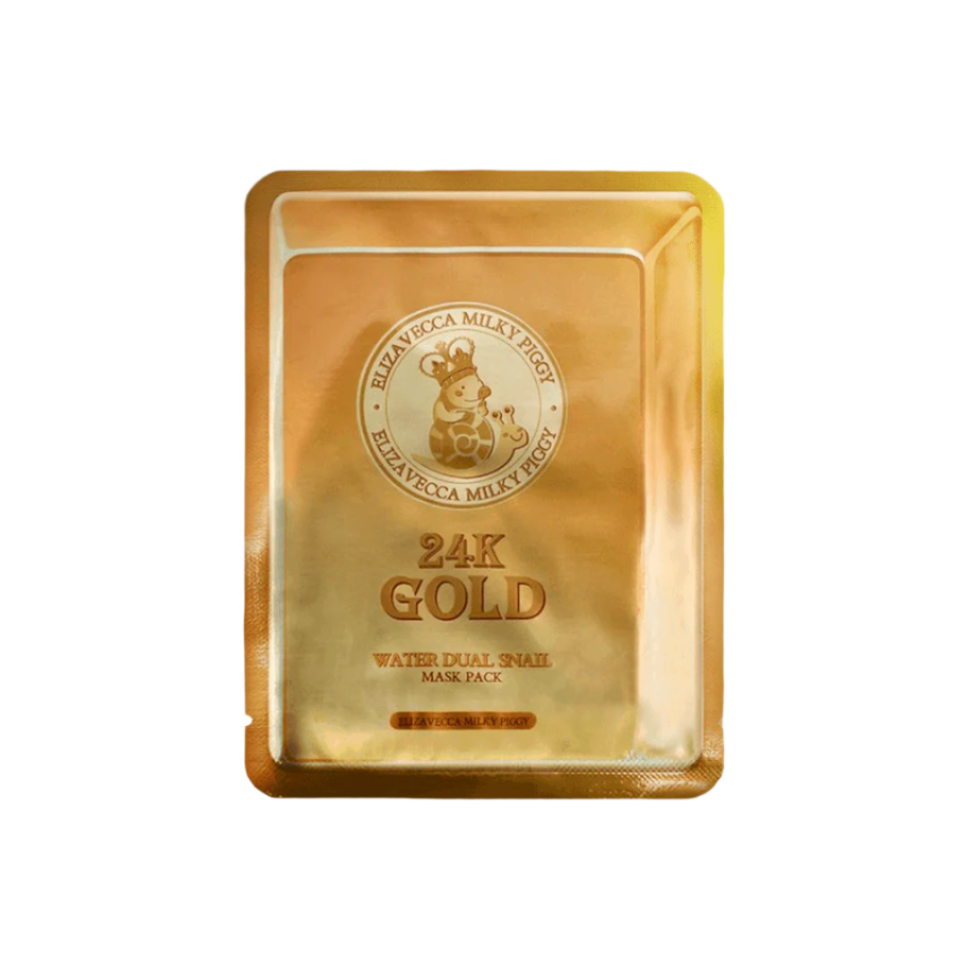 24k gold water dual snail mask pack