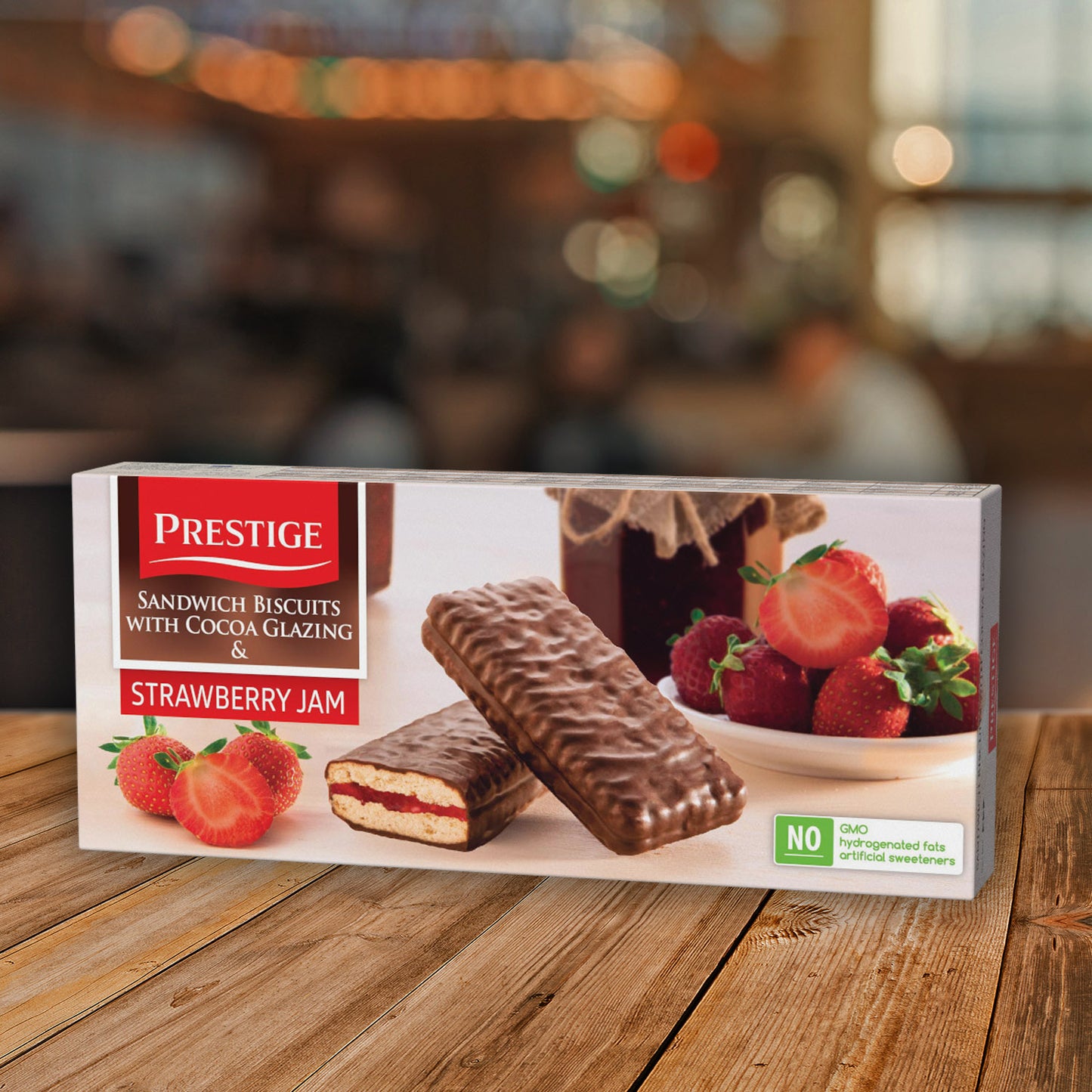 Prestige Raspberry 178g
 coated biscuits with jam
16 units in a carton