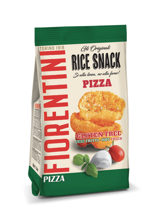 Rice snacks pizza flavour not fried - gluten free - round shape)