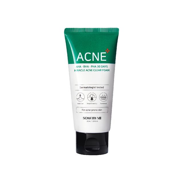 SOME BY MI AHA-BHA-PHA 30 DAYS MIRACLE ACNE CLEAR FOAM [50ml] (Shrink film/Barcode)