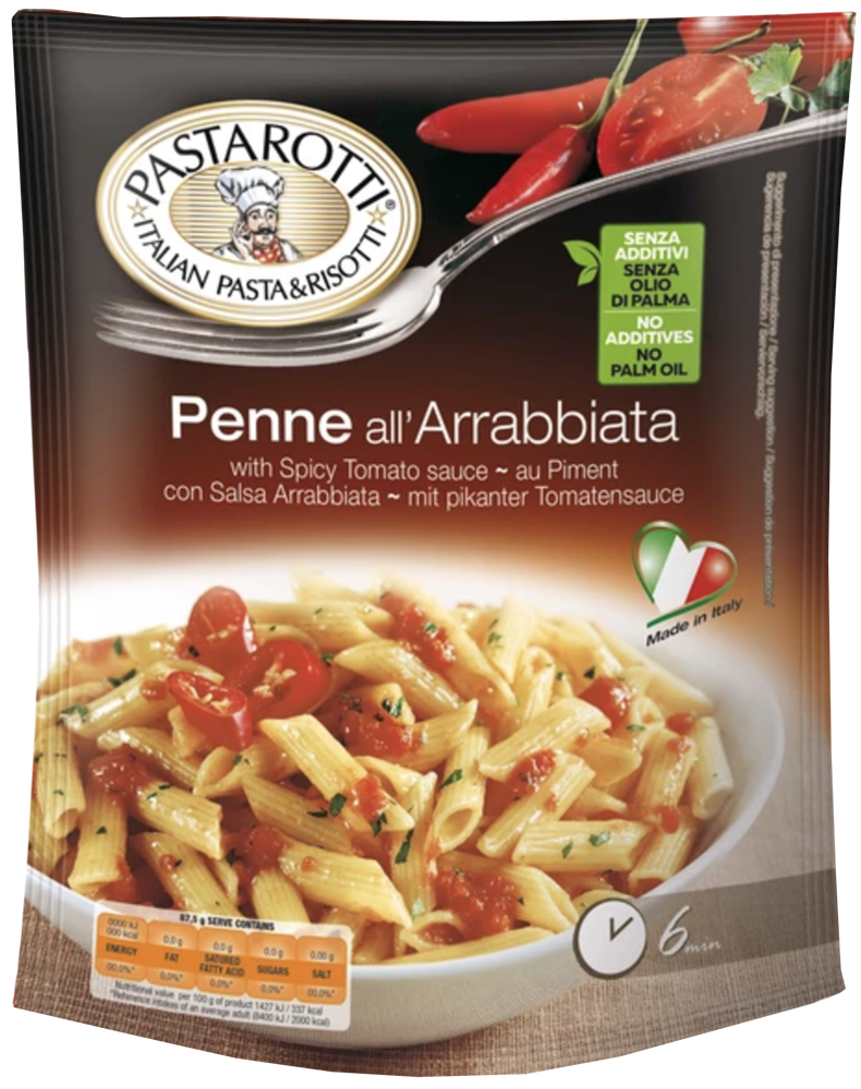PENNE PASTA WITH ARRABBIATA SAUCE (spicy tomato)