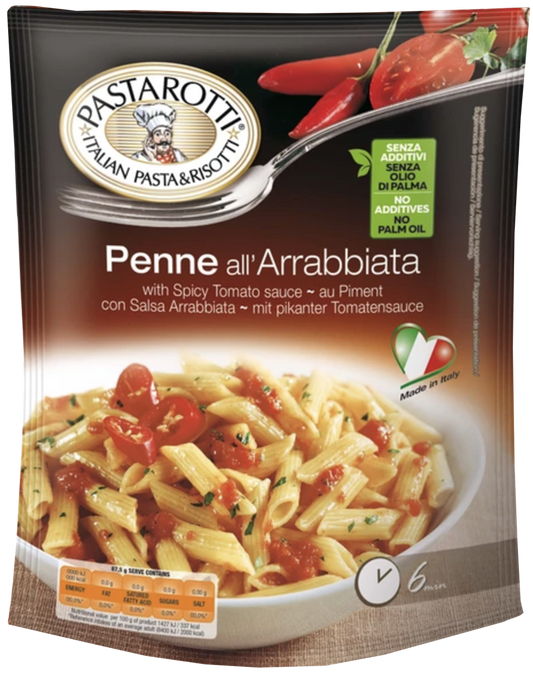 PENNE PASTA WITH ARRABBIATA SAUCE (spicy tomato)