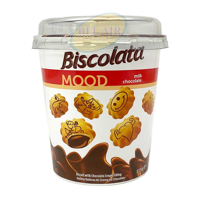 BISCOLATA Mood Biscuit with Chocolate Cream Filling  24pcs 115g-WHITE EXPORT