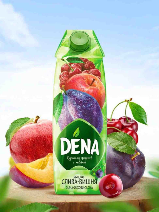 ???????-???????-???????? ?????? ??????????? “DENA”, 1?.\
Apple-plum-cherry nectar clarified  “DENA”, 1 l.