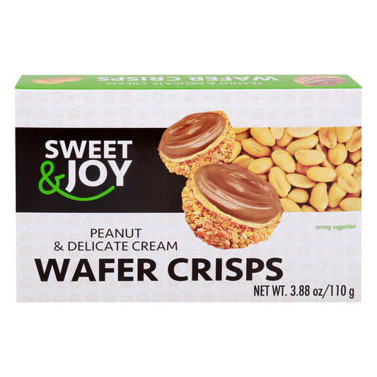 Peanut & delicate cream wafer crisps