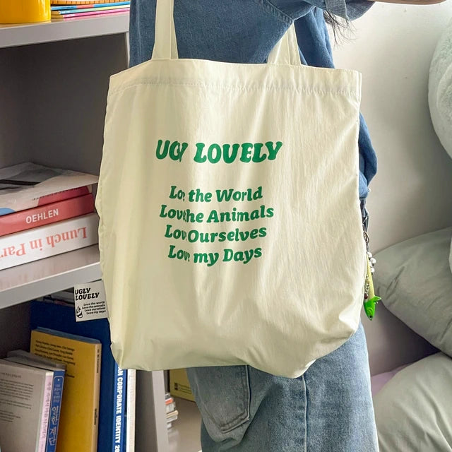 UGLY LOVELY NYLON SHOULDER BAG IVORY