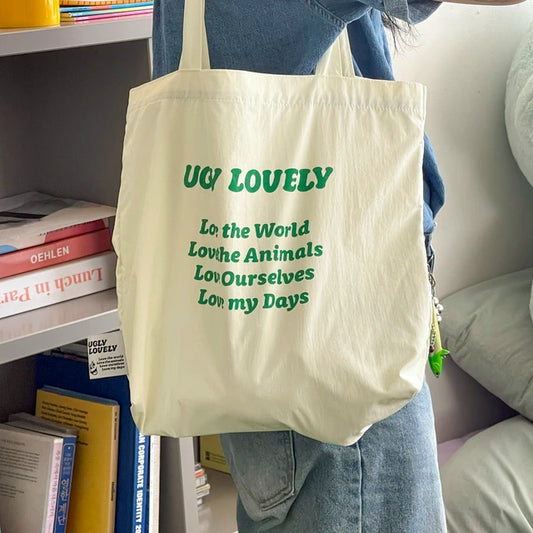 UGLY LOVELY NYLON SHOULDER BAG IVORY