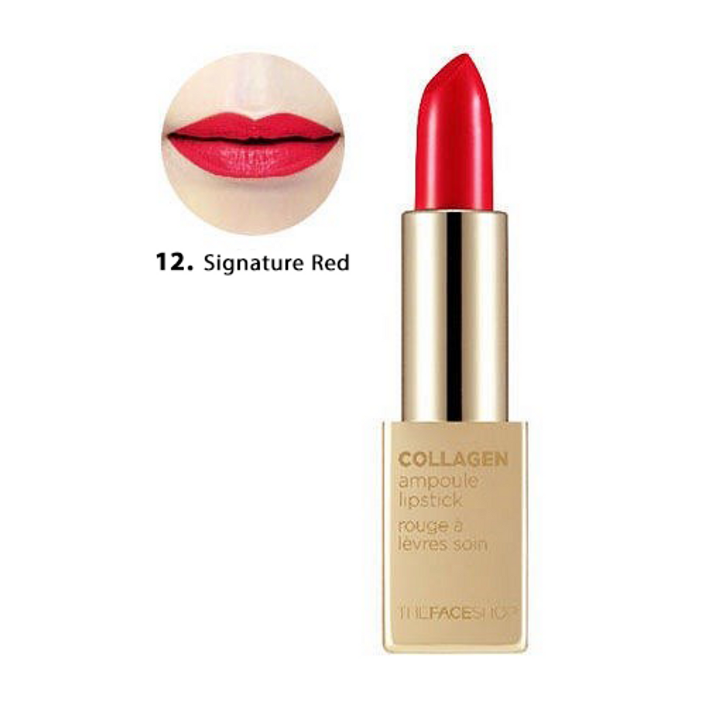 THEFACESHOP COLLAGEN AMPOULE LIPSTICK 12 SIGNATURE RED