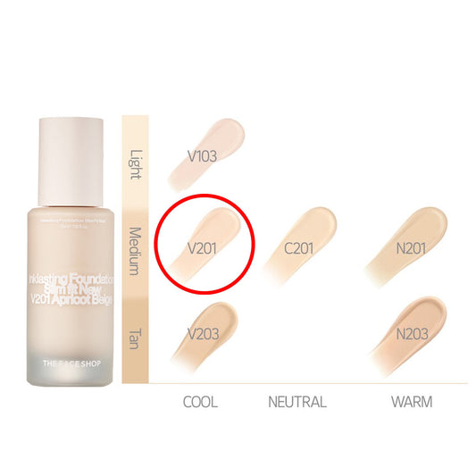 THEFACESHOP INK LASTING FOUNDATION  SLIM FIT NEW V201