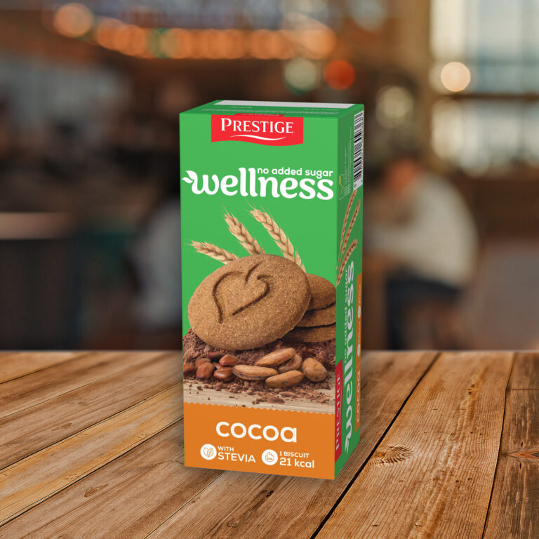 Prestige Wellness Cocoa 102g 
uncoated bisuits
18 boxes in a carton